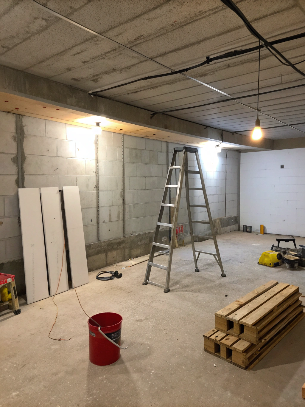 Finished Basement Living Space - Before