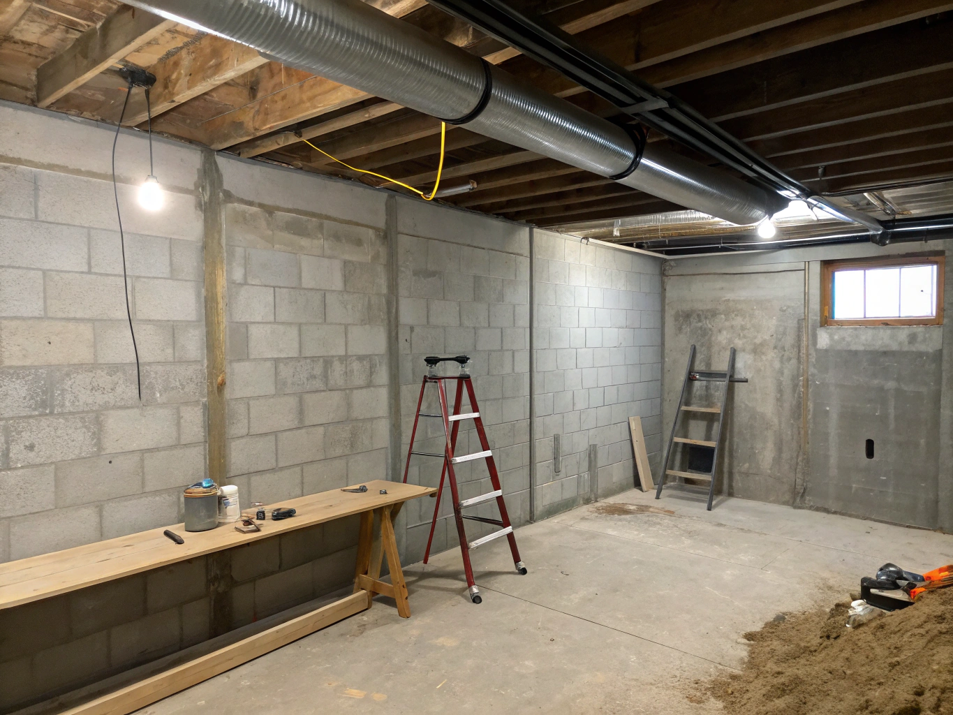 Basement Entertainment Space - Before