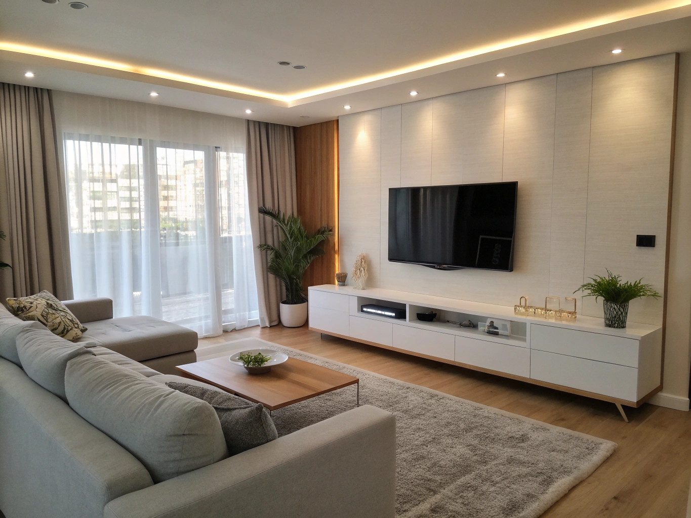 Finished Basement Living Room - After